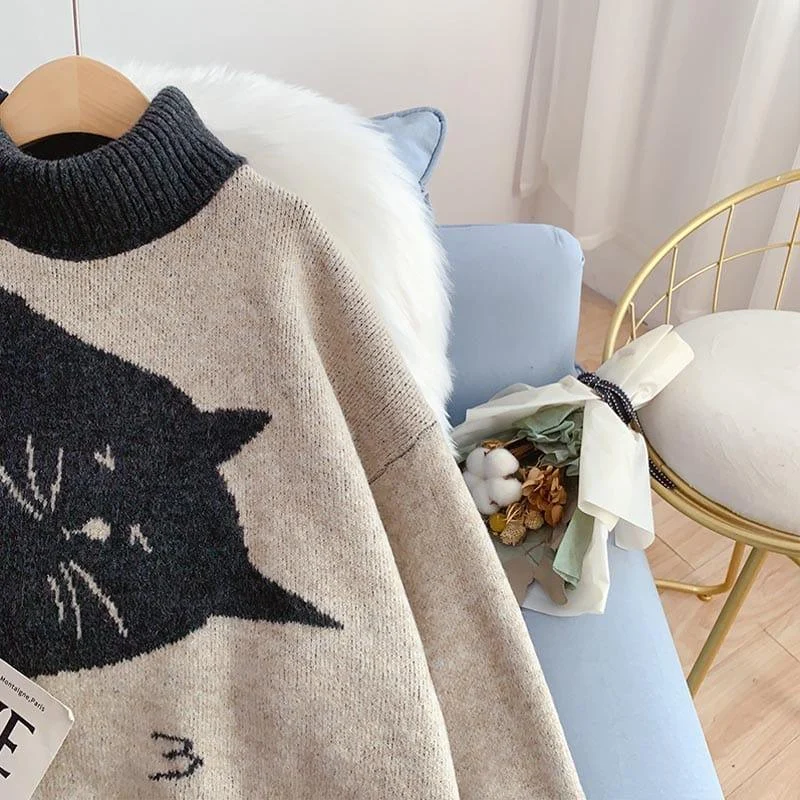 Yin & Yang Cats Knit Sweater - Glova