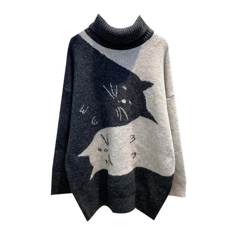 Yin & Yang Cats Knit Sweater - Glova