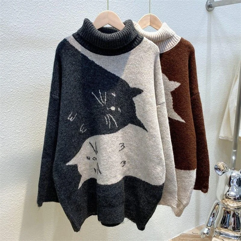 Yin & Yang Cats Knit Sweater - Glova