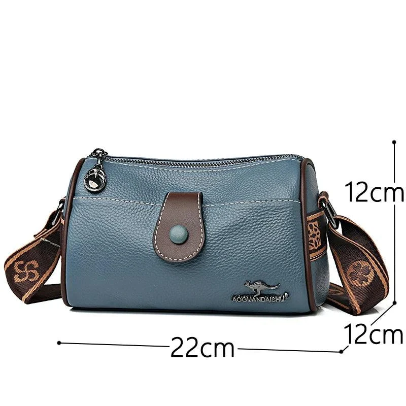 Zipper Pocket Leather Crossbody Women Messenger Bags - Glova