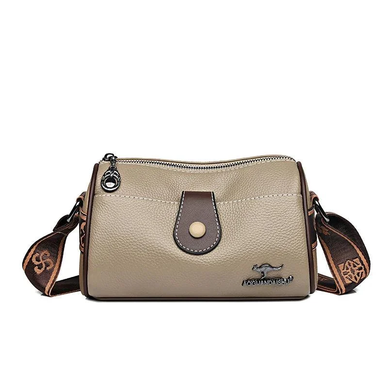 Zipper Pocket Leather Crossbody Women Messenger Bags - Glova