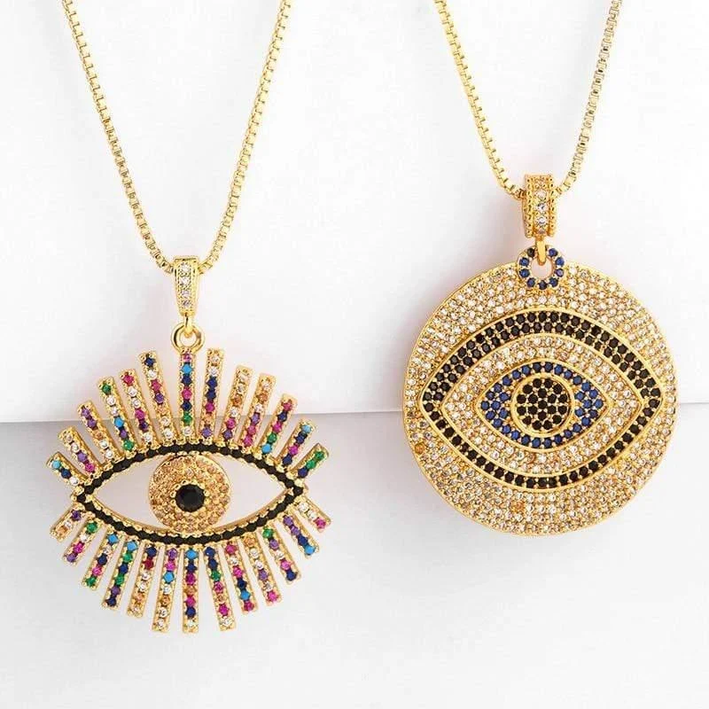 Zirconia Evil Eye Necklaces - Glova