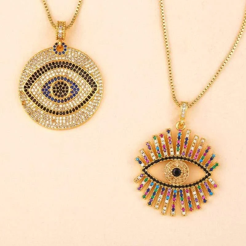 Zirconia Evil Eye Necklaces - Glova