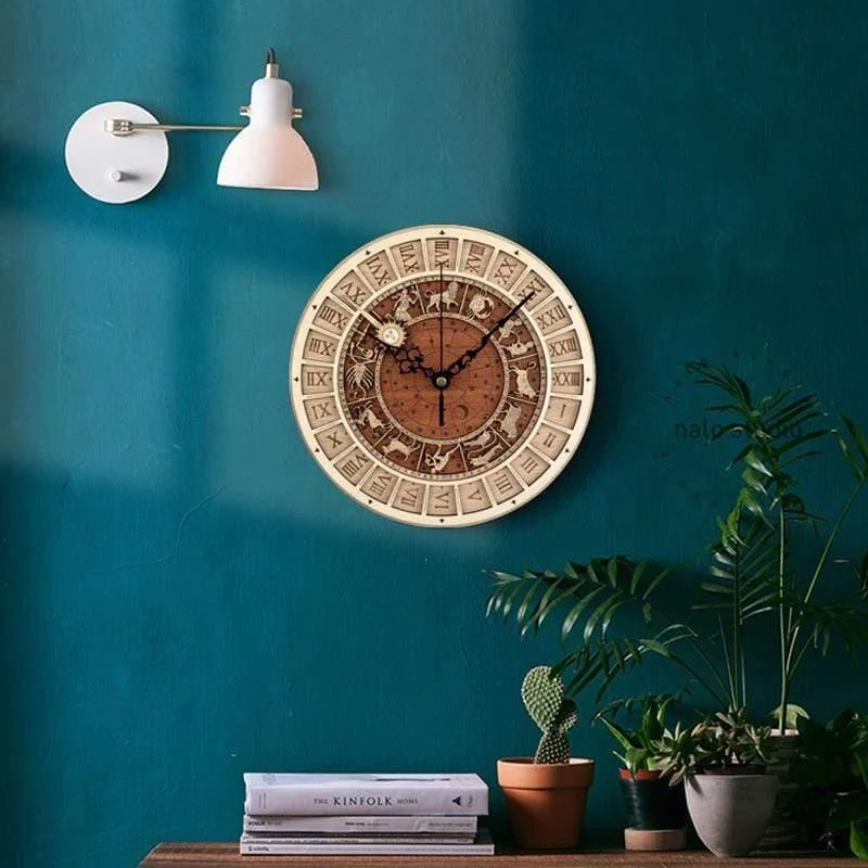 Zodiac Signs Wooden Wall Clock - Glova