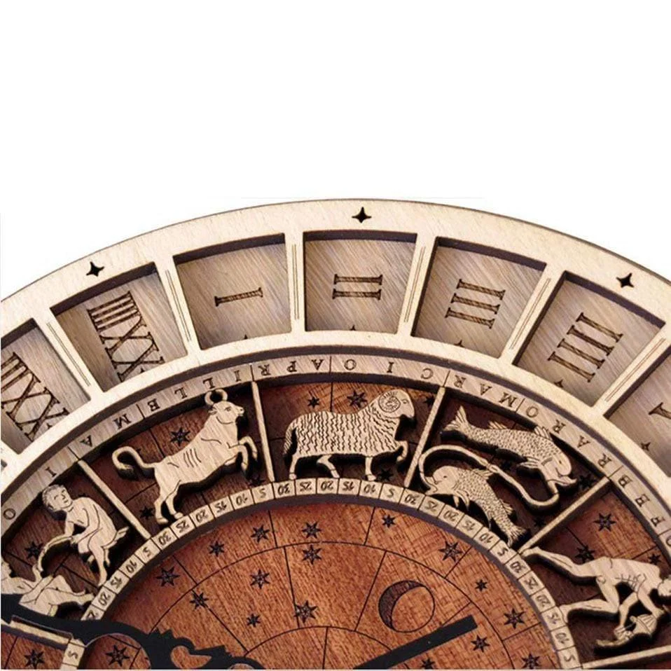 Zodiac Signs Wooden Wall Clock - Glova