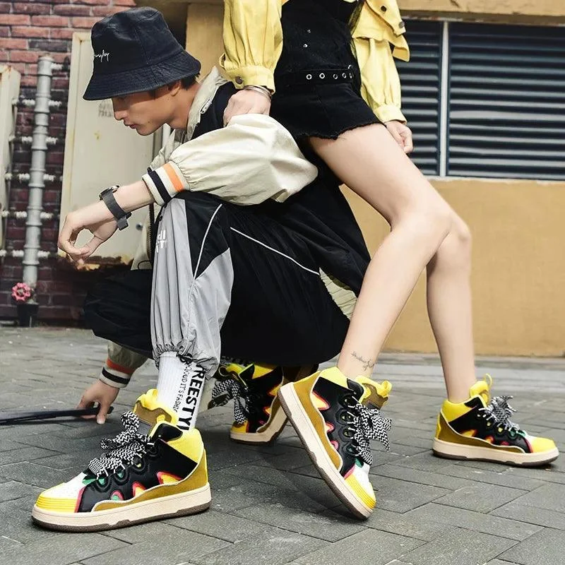 Zodie Wide Shoe Lacing UNISEX High Top Sneakers - Glova