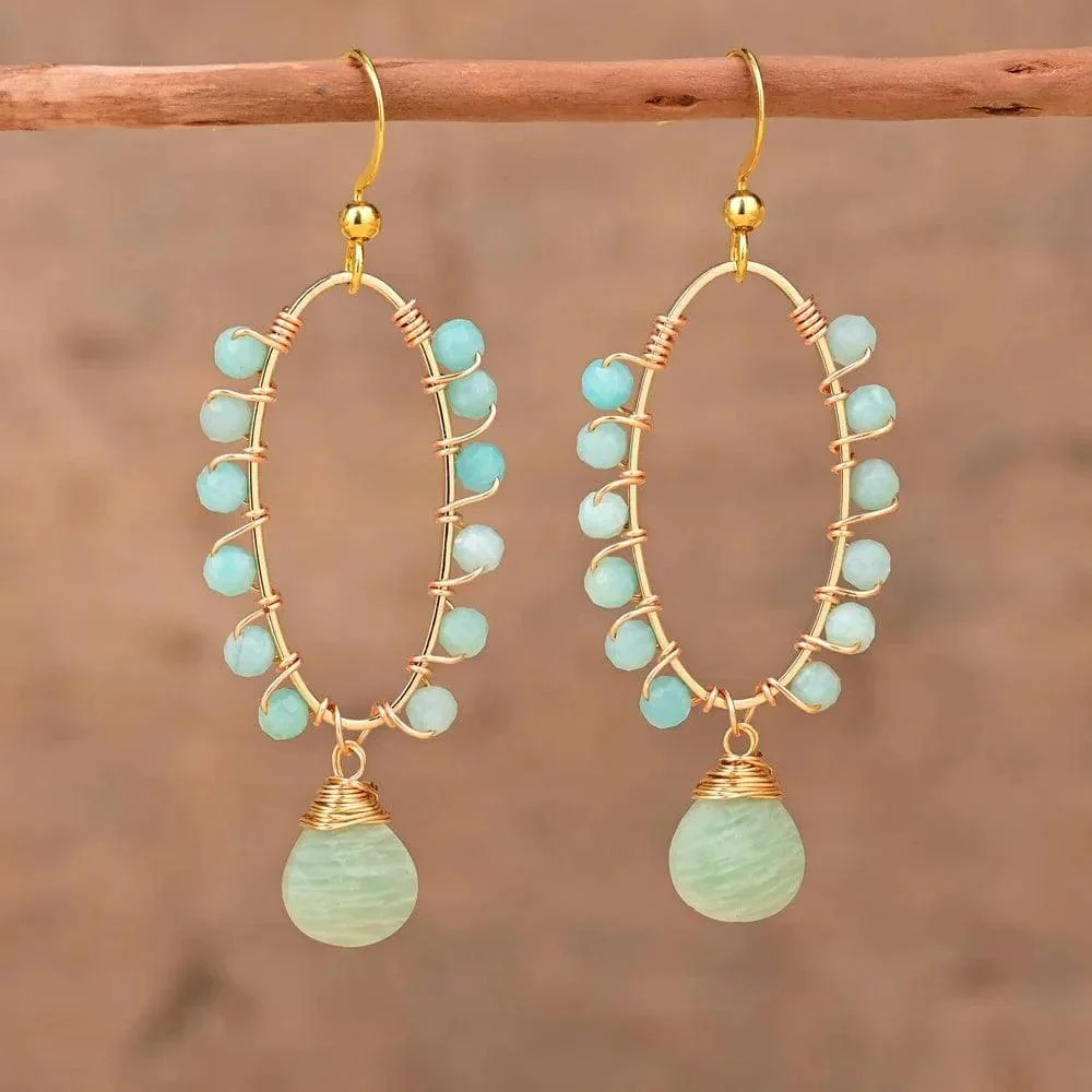 Natural Stone Bohemian Earrings - Glova