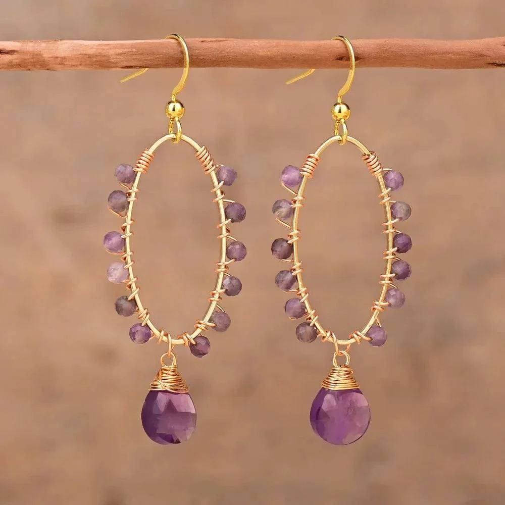 Natural Stone Bohemian Earrings - Glova