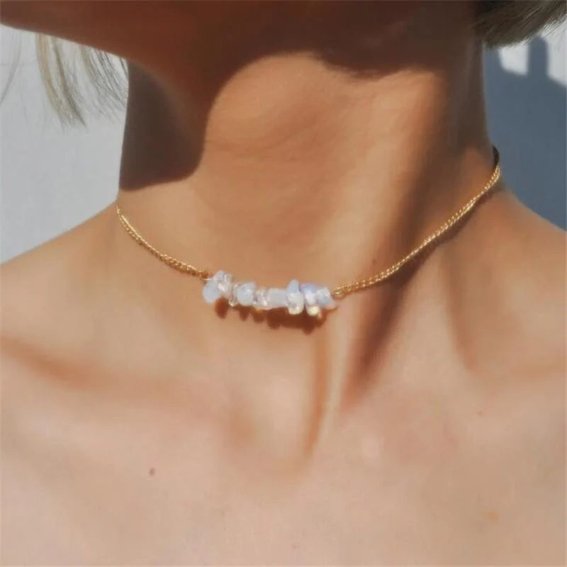 Natural Stone Choker Necklace - Glova