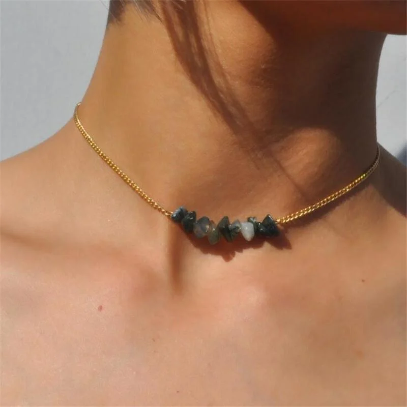 Natural Stone Choker Necklace - Glova