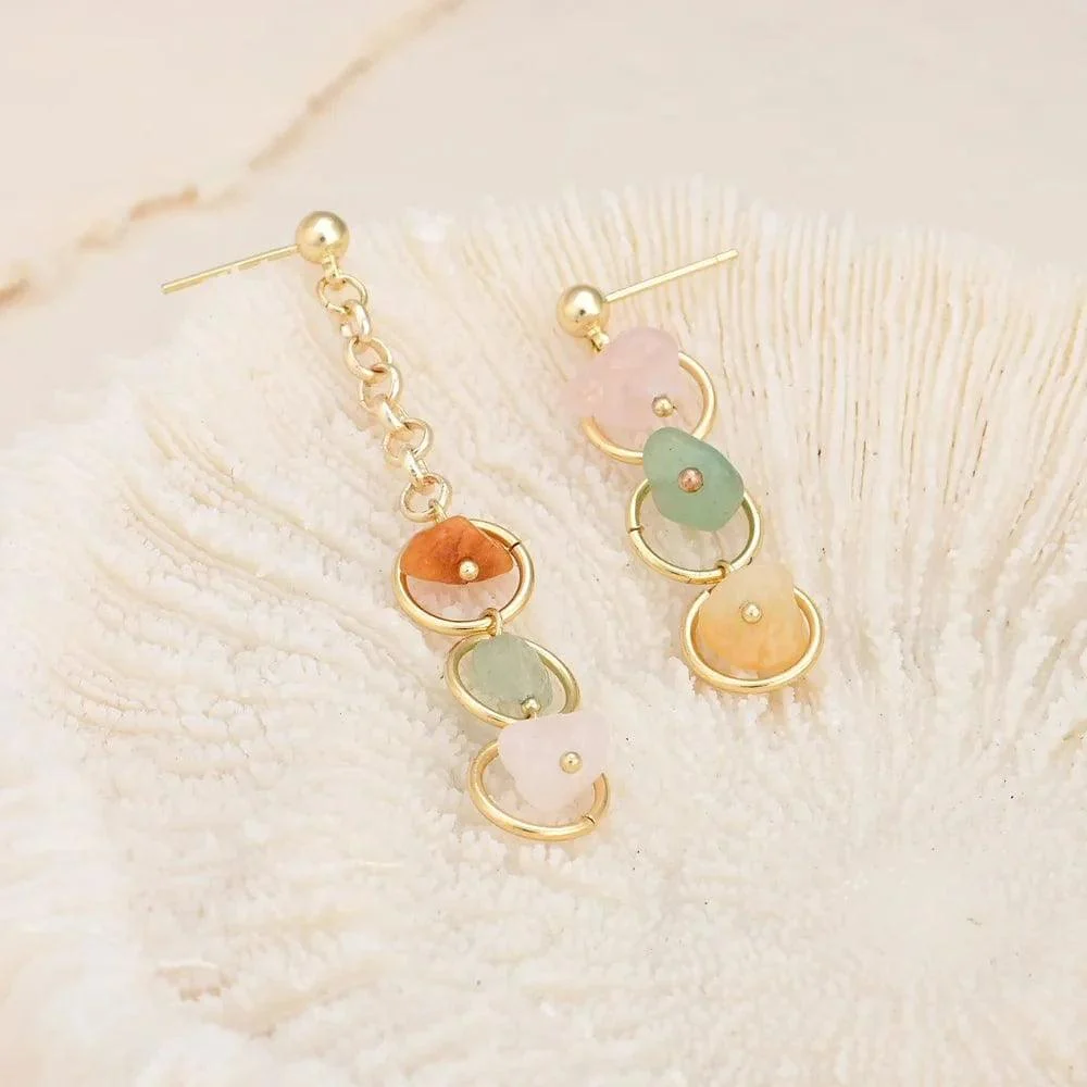 Natural Stone Crystal Earrings - Glova