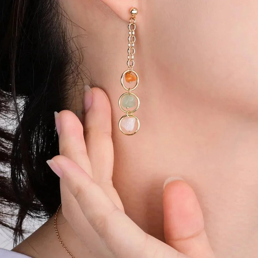 Natural Stone Crystal Earrings - Glova