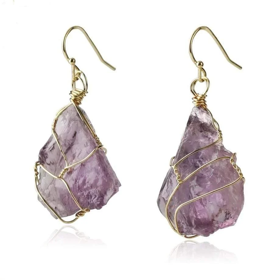 Natural Stone Irregular Shaped Earrings - Glova