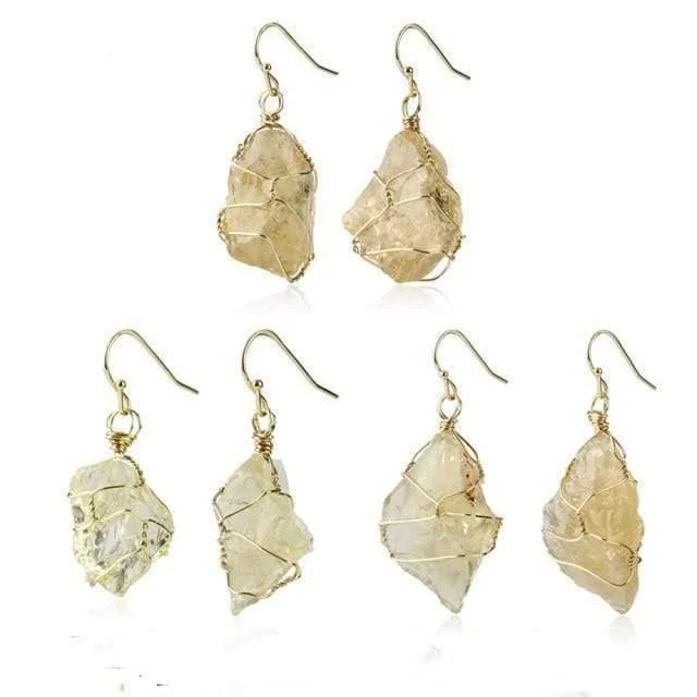 Natural Stone Irregular Shaped Earrings - Glova