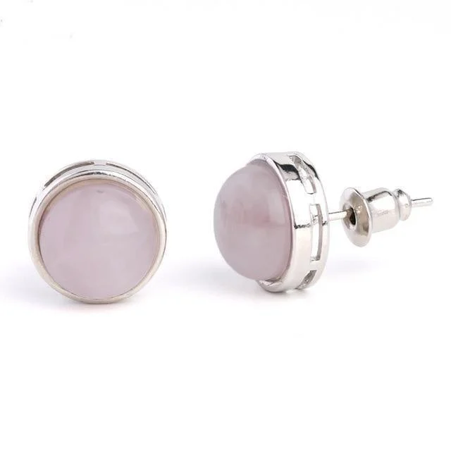 Natural Stone Round Earrings - Glova