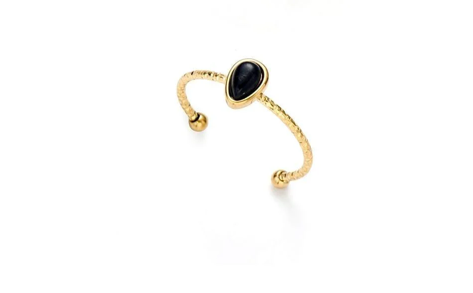 Natural Stone Water Drop Ring - Glova