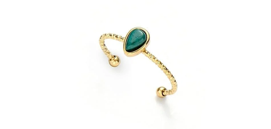 Natural Stone Water Drop Ring - Glova