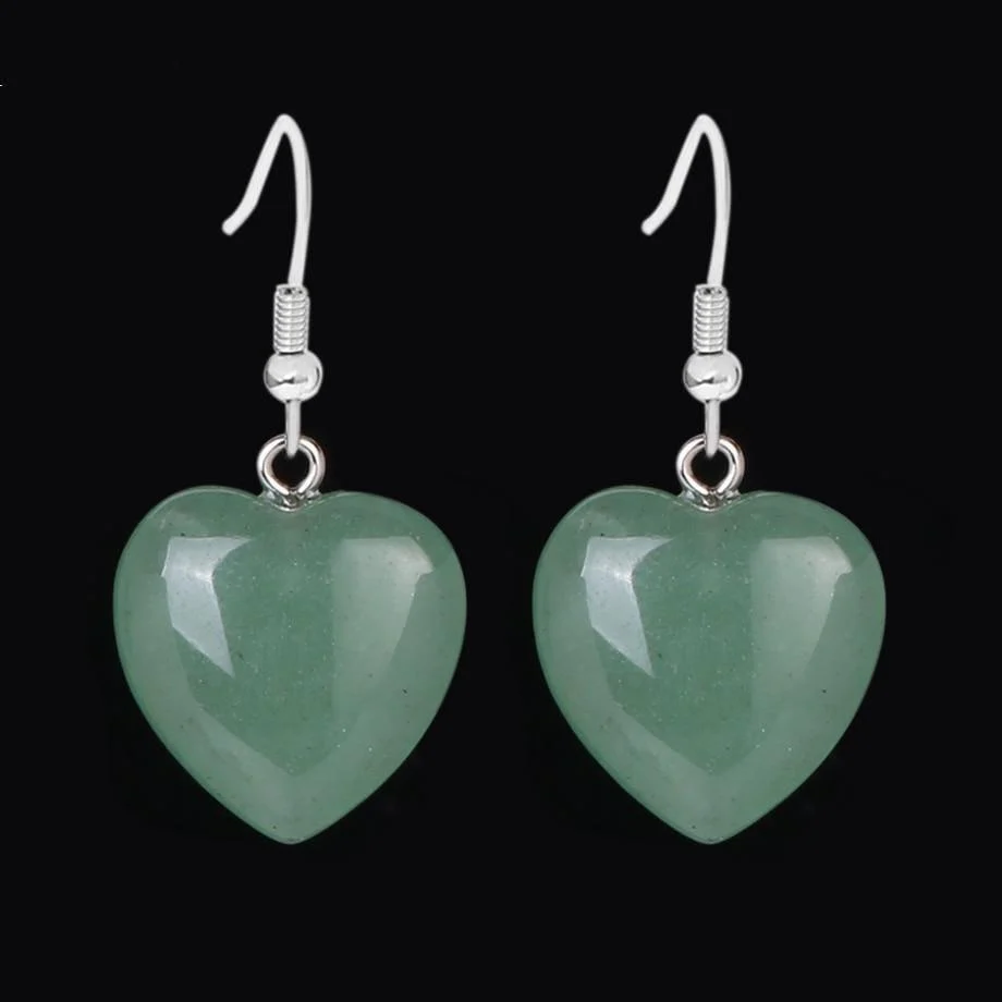 Natural Stones Heart Drop Earrings - Glova