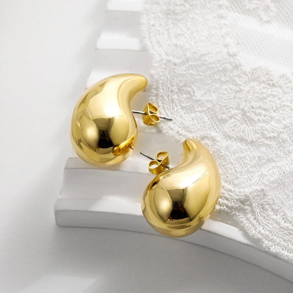 Tear Drop Bubble Earrings - Gold or Silver - Glova