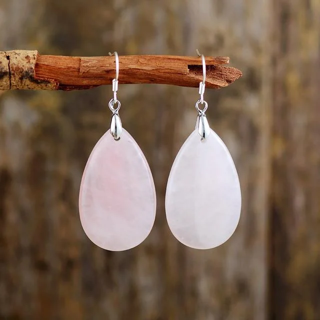 Teardrop Gemstone Dangle Earrings - Glova