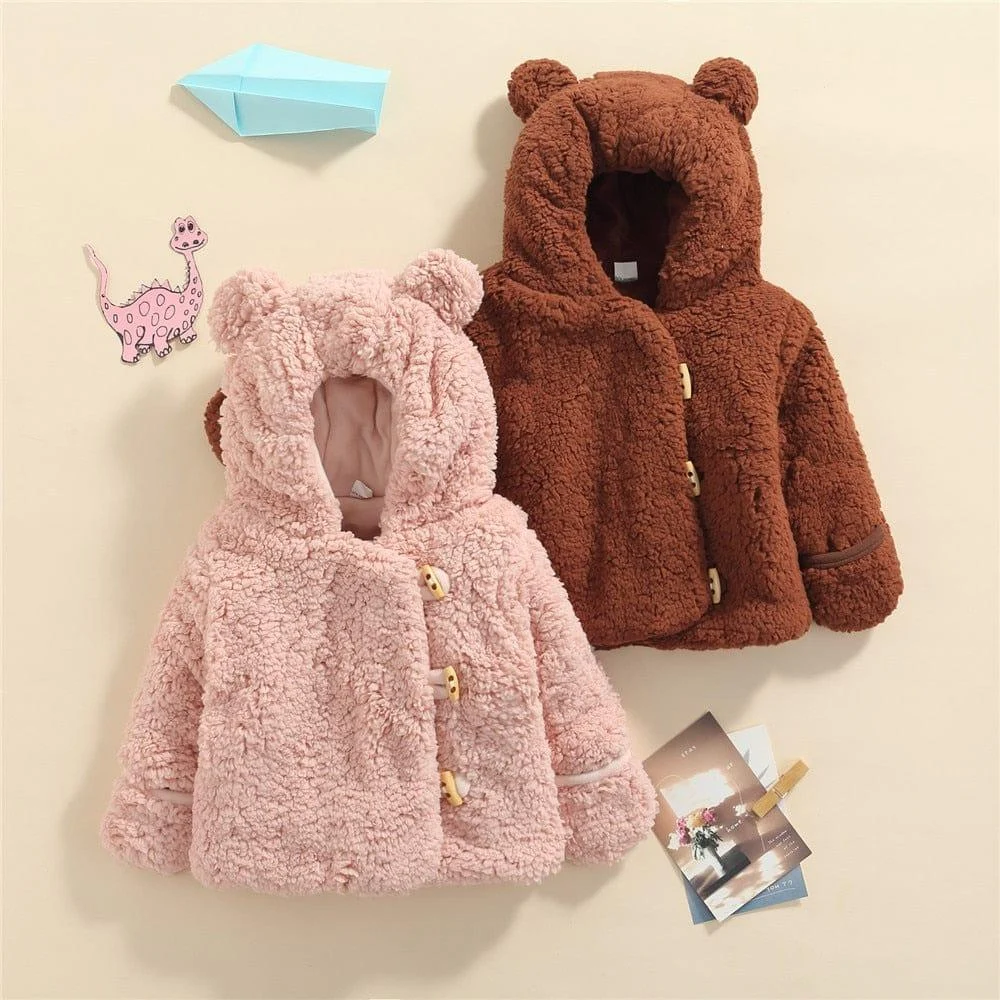 Teddy Bear Baby Velvet Hooded Coat - Glova