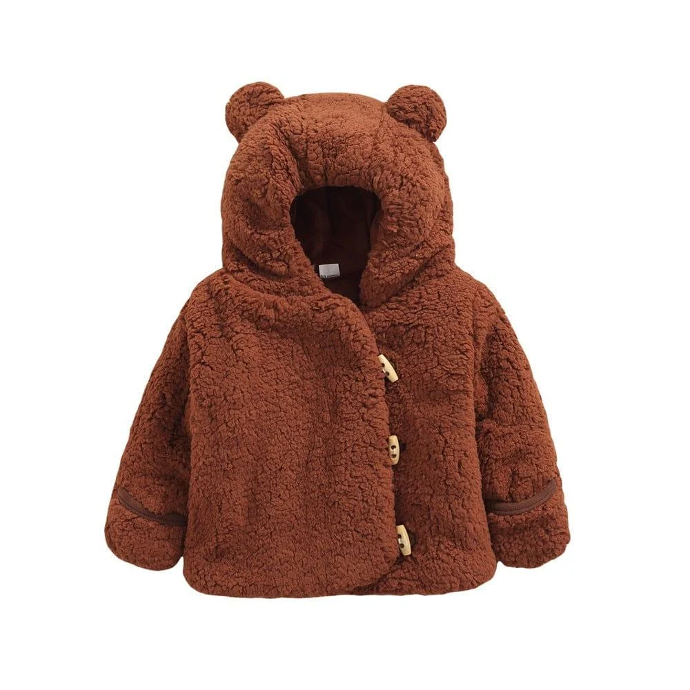 Teddy Bear Baby Velvet Hooded Coat - Glova