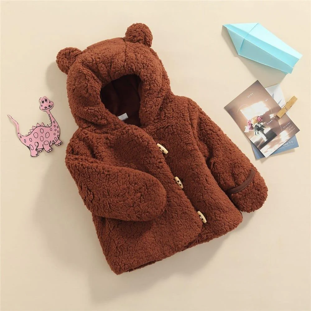 Teddy Bear Baby Velvet Hooded Coat - Glova