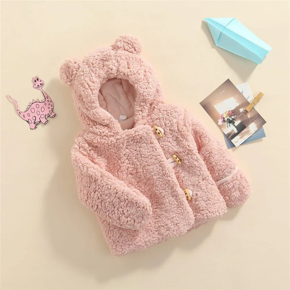 Teddy Bear Baby Velvet Hooded Coat - Glova