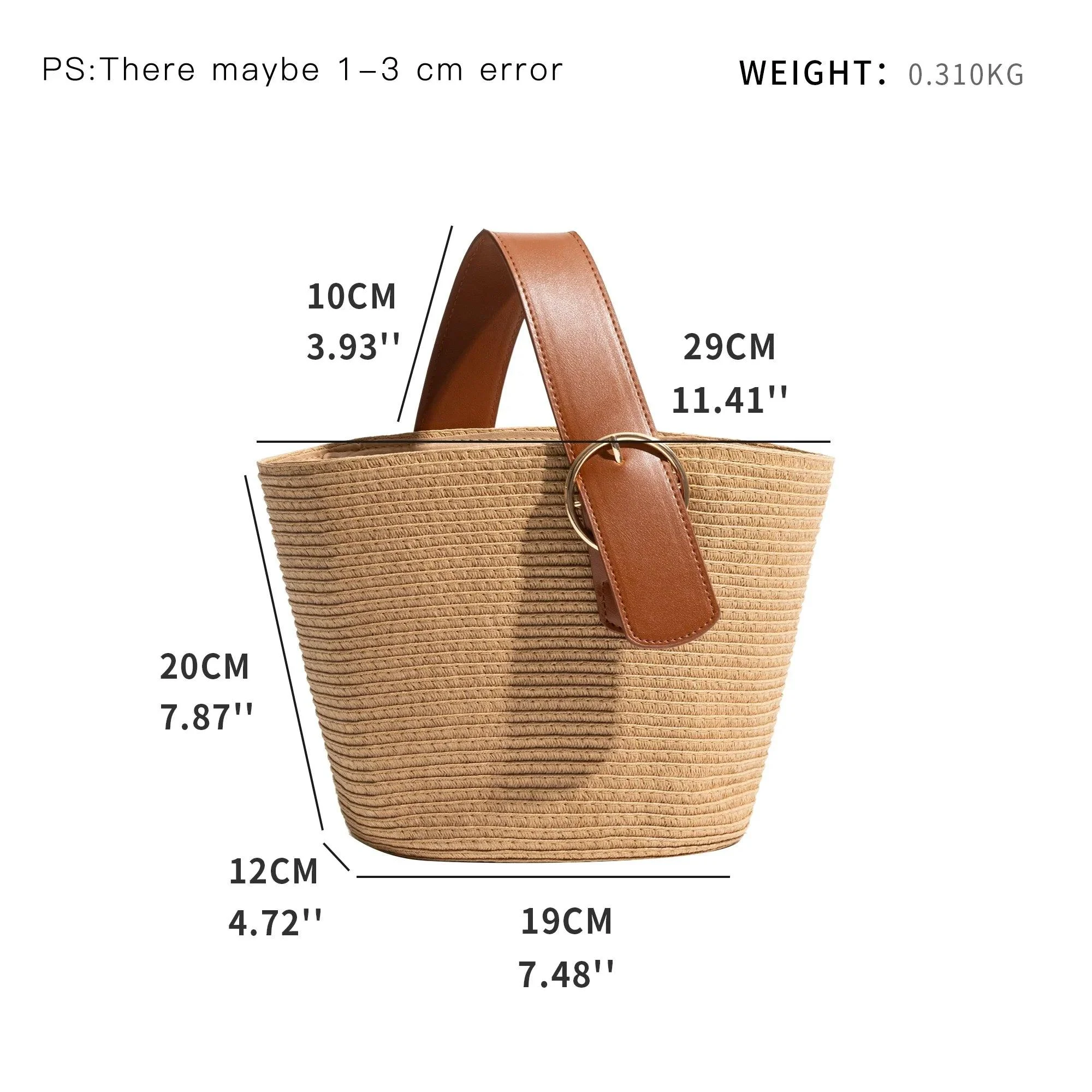 Terra Single Handle Bucket Straw Mini Tote - Glova