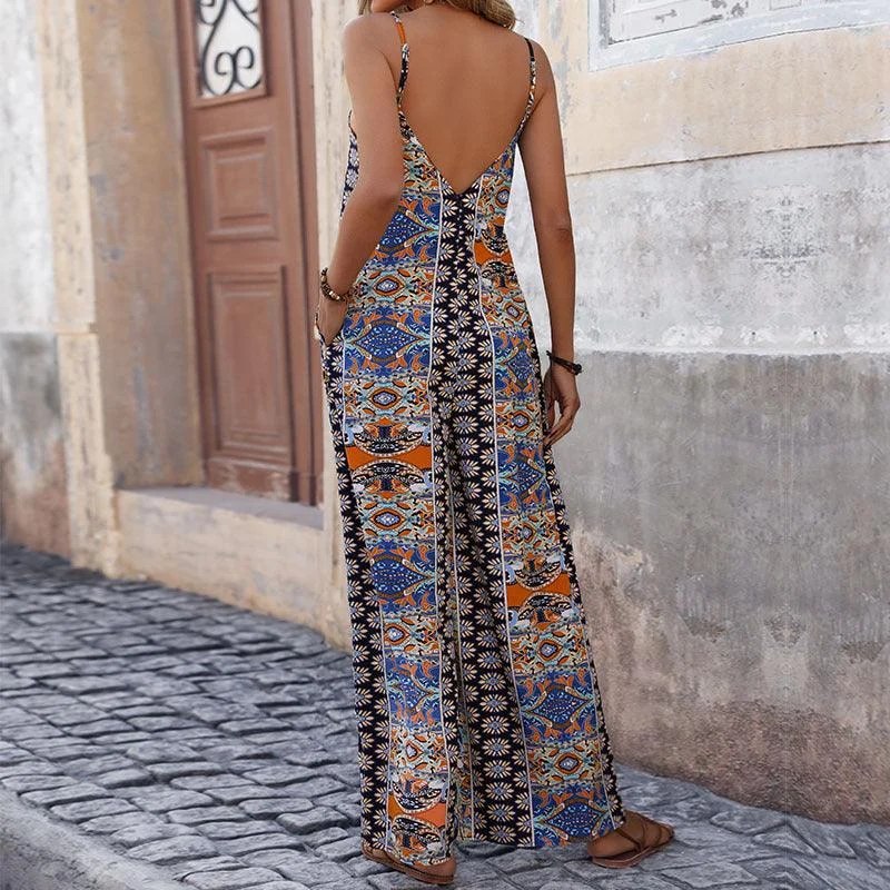 Tessie Ethnic Print Jumpsuit - Glova