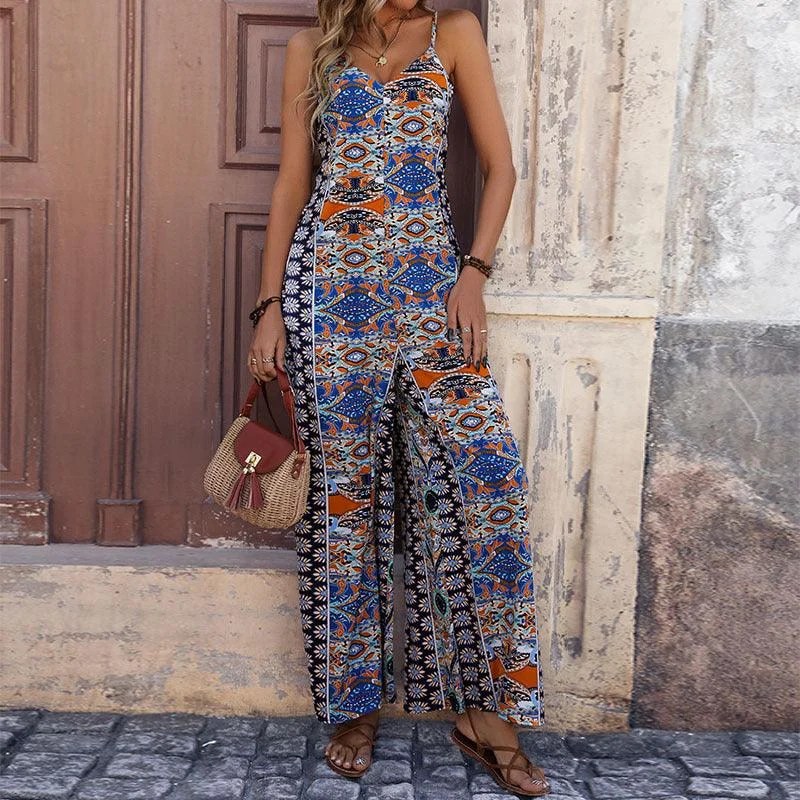 Tessie Ethnic Print Jumpsuit - Glova