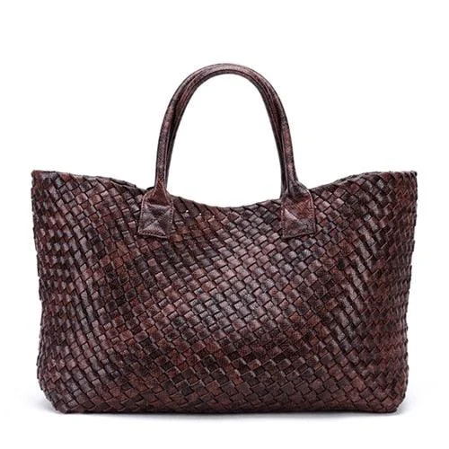 Tezza Serpentine Print Woven Tote Bag - 7 Colors - Glova