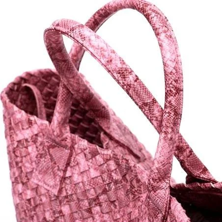 Tezza Serpentine Print Woven Tote Bag - 7 Colors - Glova