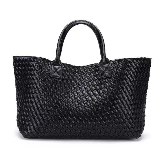 Tezza Serpentine Print Woven Tote Bag - 7 Colors - Glova