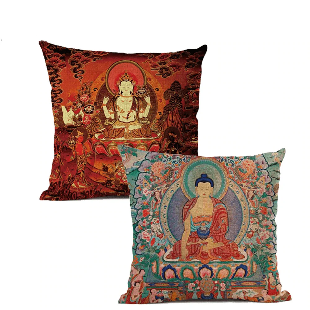 Thangka Tibetan Buddhist Painting Cushion Covers - Glova