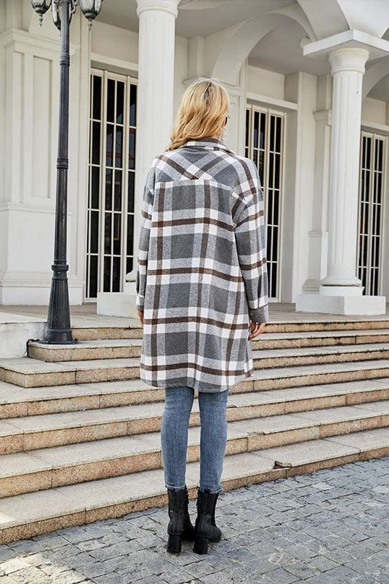 Theodora Long Plaid Shacket - Glova