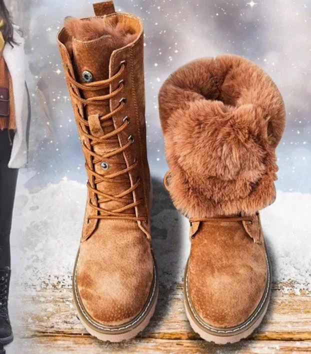 Thicken Fur Snow Boots Suede High Top Non-slip Boots - Glova