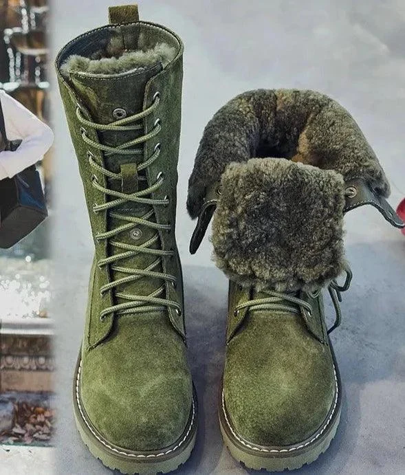 Thicken Fur Snow Boots Suede High Top Non-slip Boots - Glova