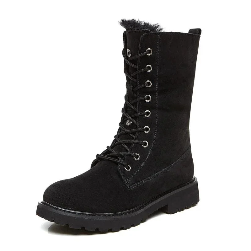 Thicken Fur Snow Boots Suede High Top Non-slip Boots - Glova