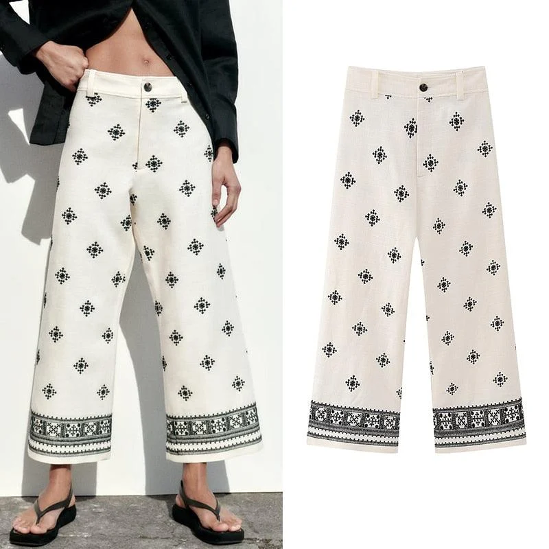 Tia Marrakesh Wide Leg Cropped Pants - 4 Colors - Glova