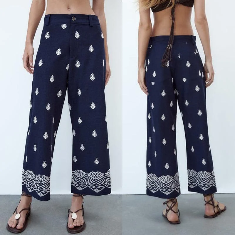 Tia Marrakesh Wide Leg Cropped Pants - 4 Colors - Glova