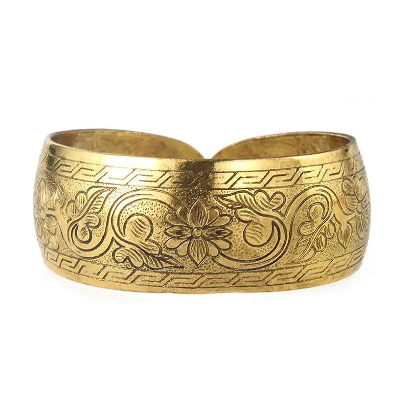 Tibetan Gold Boho Cuff Bracelet (6 Designs) - Glova