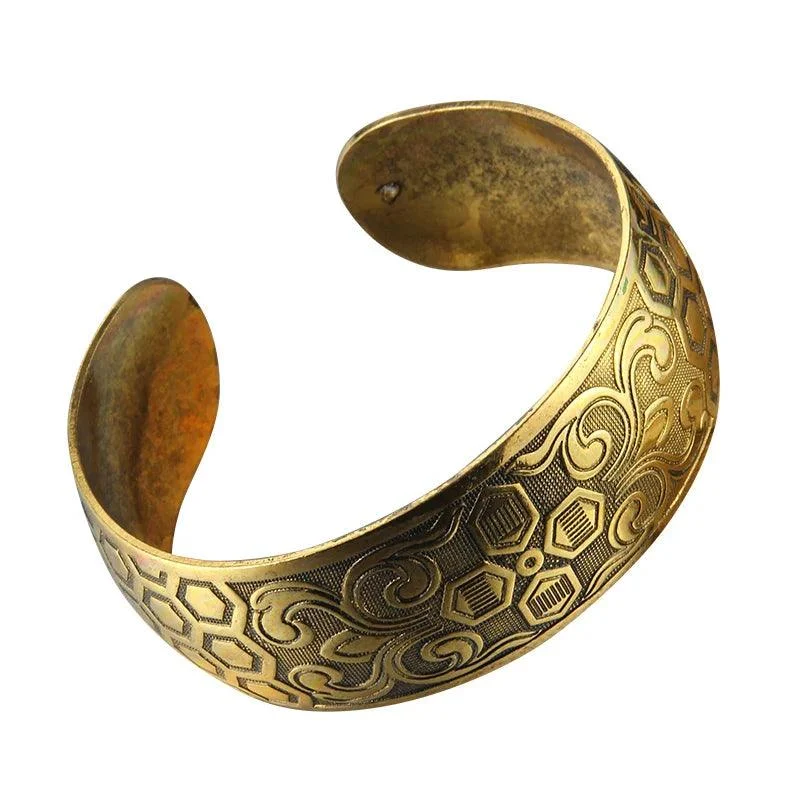 Tibetan Gold Boho Cuff Bracelet (6 Designs) - Glova