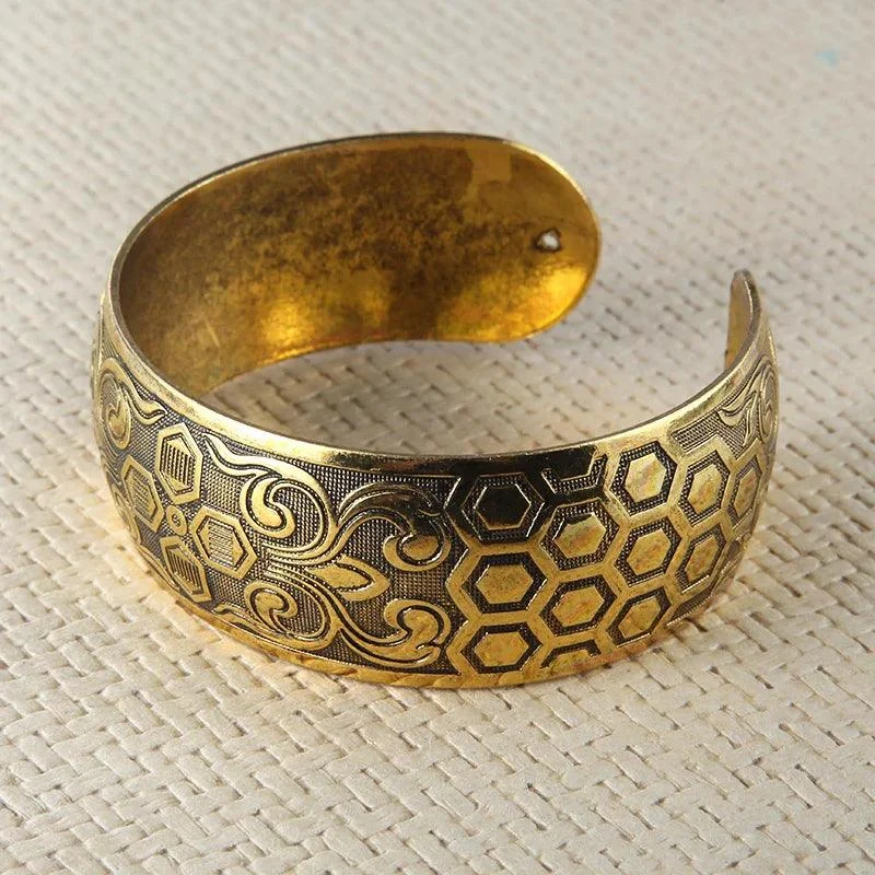 Tibetan Gold Boho Cuff Bracelet (6 Designs) - Glova