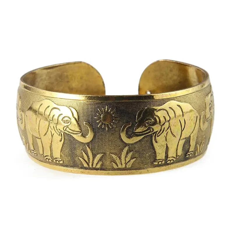 Tibetan Gold Boho Cuff Bracelet (6 Designs) - Glova