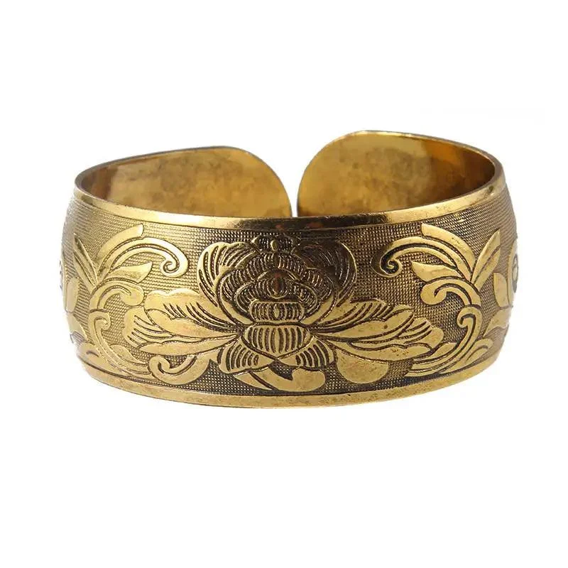 Tibetan Gold Boho Cuff Bracelet (6 Designs) - Glova