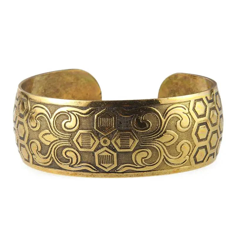 Tibetan Gold Boho Cuff Bracelet (6 Designs) - Glova