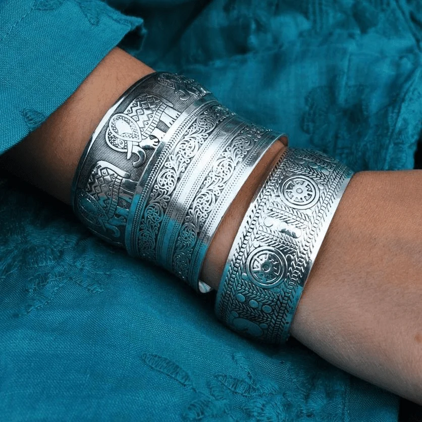 Tibetan Silver Boho Cuff - Glova